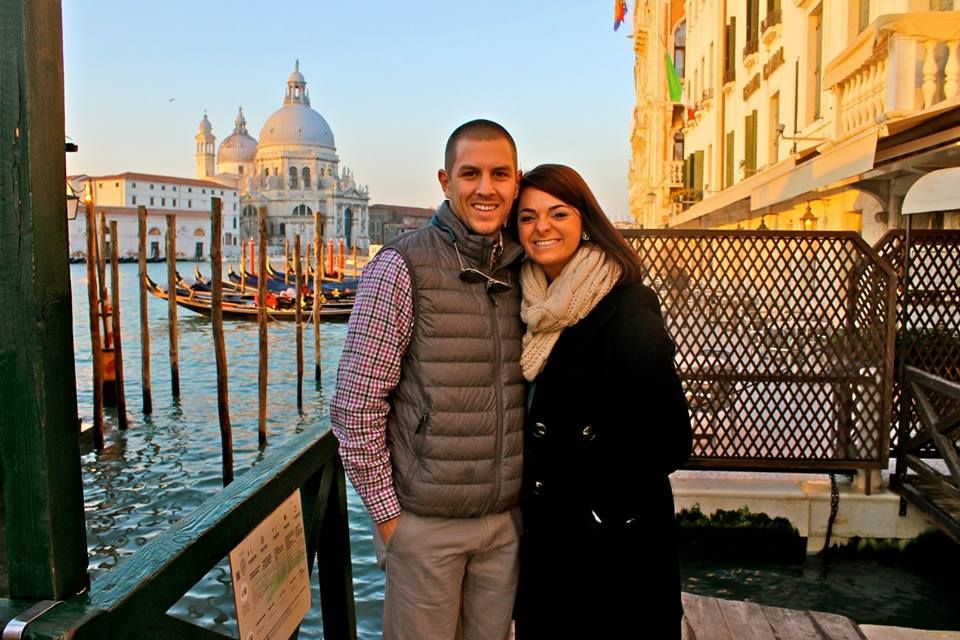 Ashlee Wagner with her husband abroad