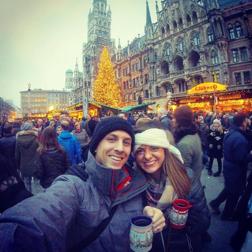 Ashlee Wagner and her husband at a Christmas marke